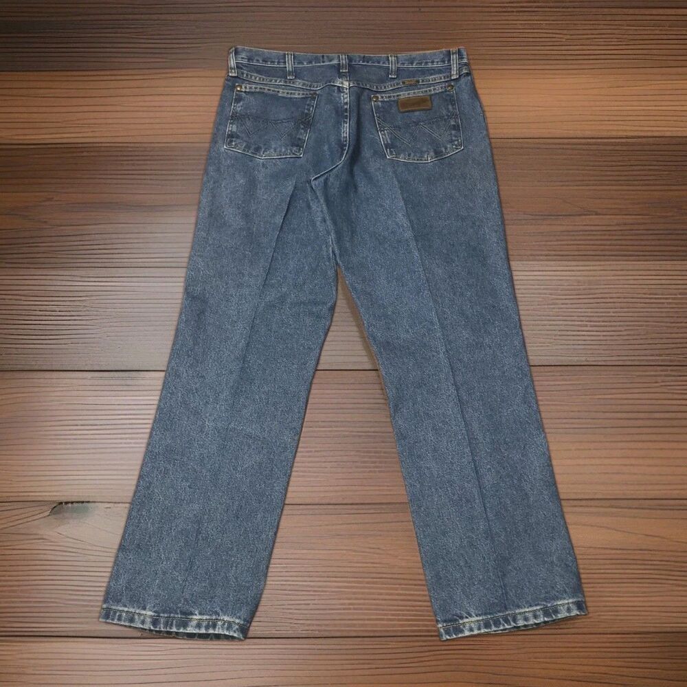 Wrangler George Strait Cowboy Cut Jeans 13MGSHD 34x30 Pair Lot 2 Flat 35x31 - Picture 9 of 13